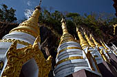 Inle Lake Myanmar. Pindaya, the famous Shwe Oo Min pagoda. The entrance of the cave. 